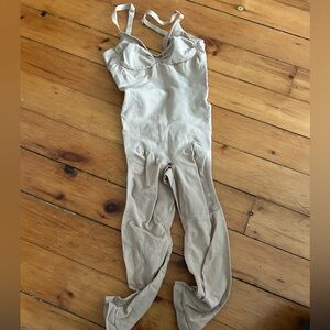 SKIMS Seamless Sculpt Low Back Bodysuit small medium nude catsuit